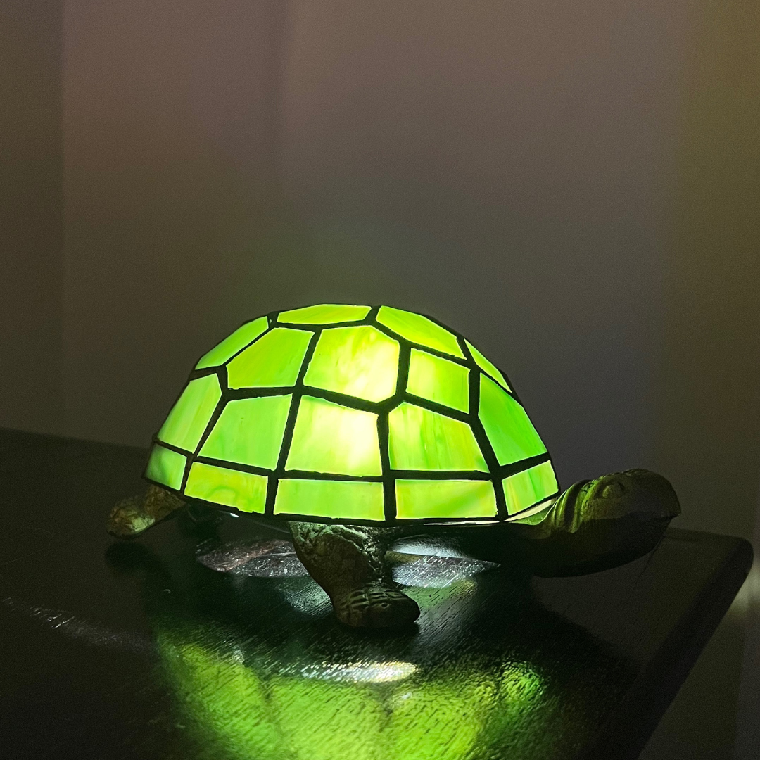 Sköldpadda lampa, dekorationsbelysning, tiffany lampa, tiffany glas, tiffany sköldpadda, Sköldpadda belysning, Tiffany bordslampa,