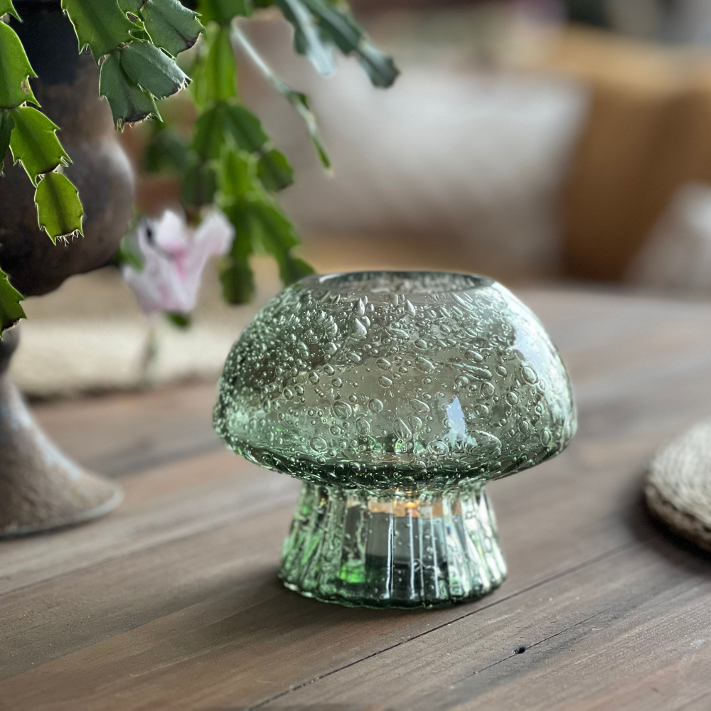 Svamplykta Grönt Glas