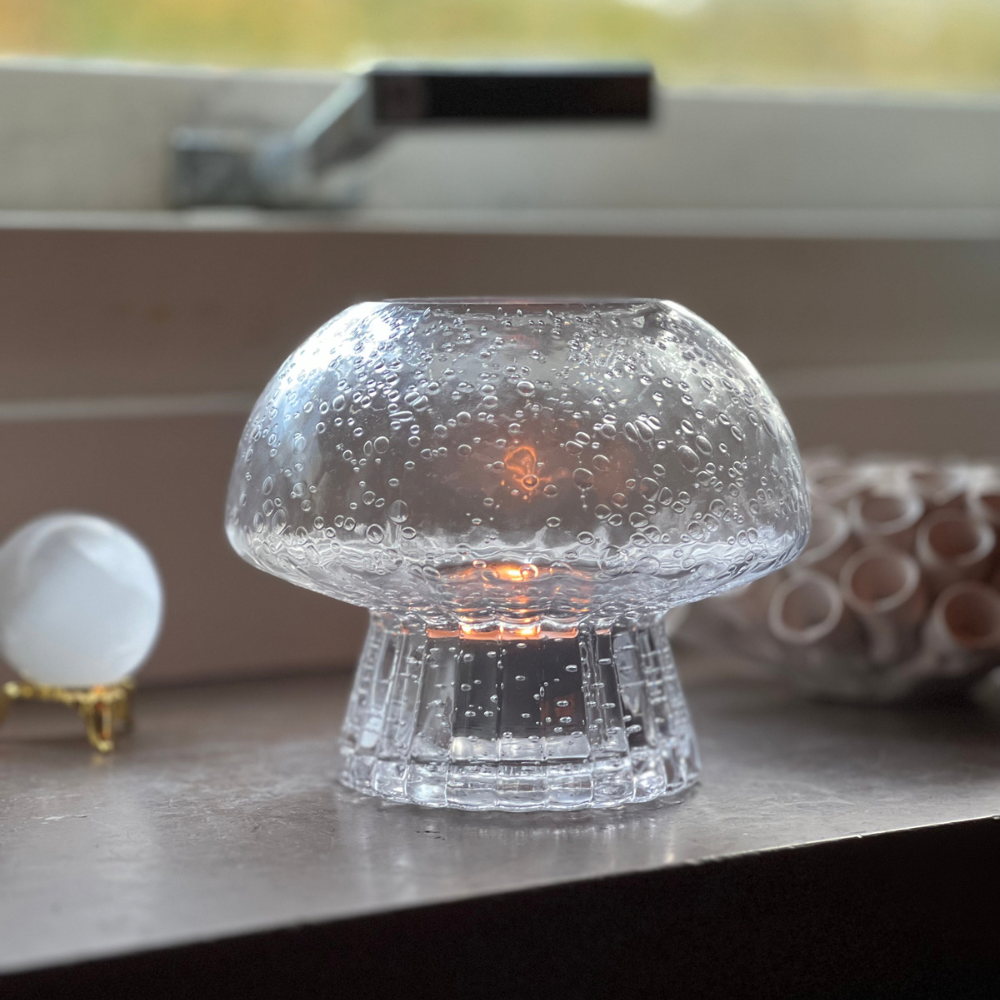 Ljuslykta, mysigt ljus, svampbelysning, fungo, svamplampa, lampa, svampform, dekorationsljus, dekorations ljus, dekorations lykta, mysig ljuslykta,