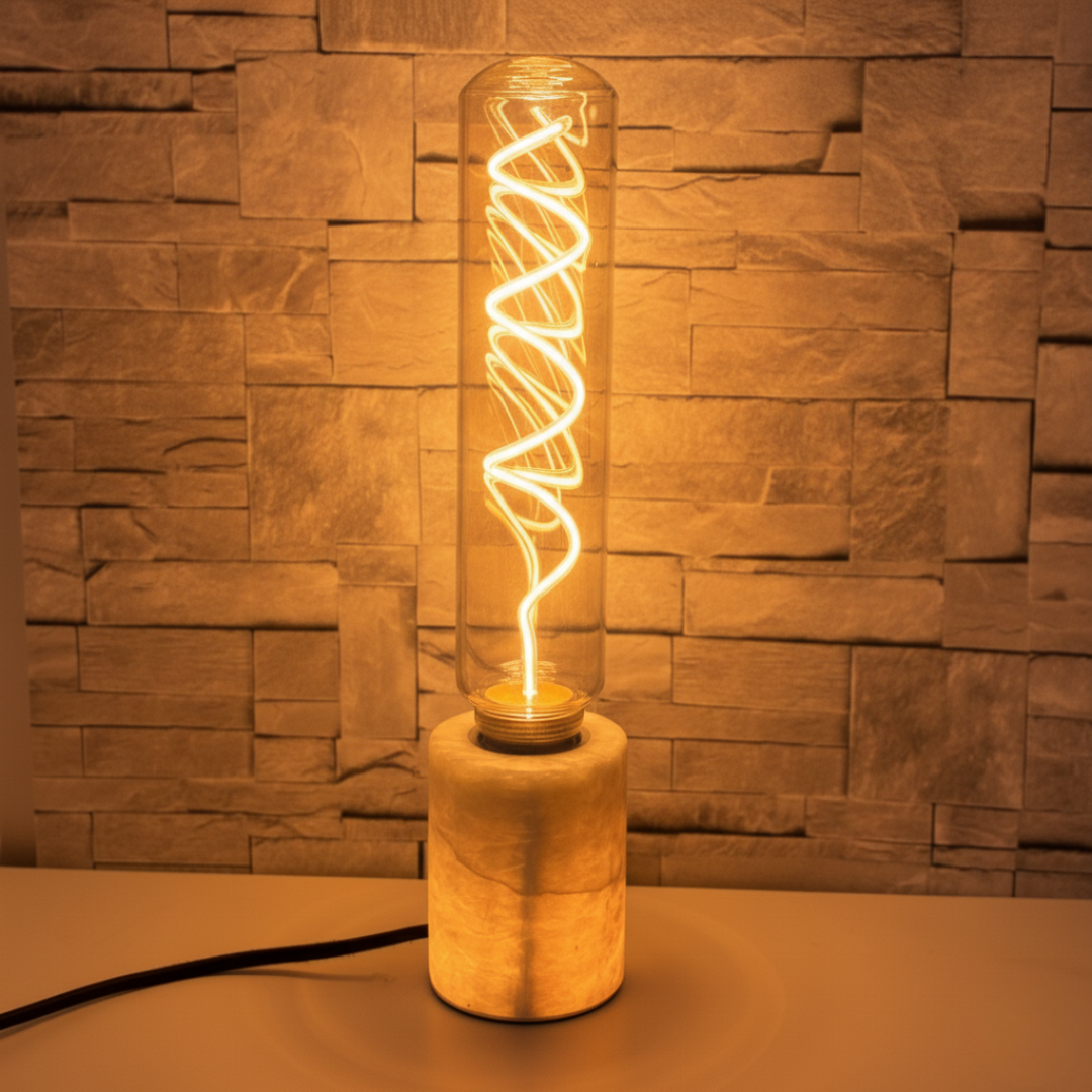 Klar Mörk Marmor Bordslampa