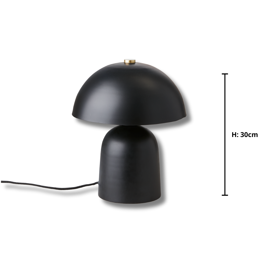 Svart bordslampa, svamplampa svart, svamplampa, svamp belysning, mysig bordsbelysning,