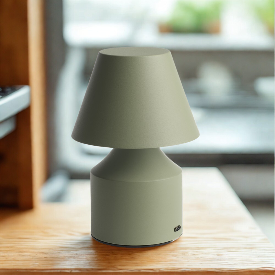 trådlös bordslampa, mysig bordslampa, mysbelysning, mysig belysning, grön bordslampa,