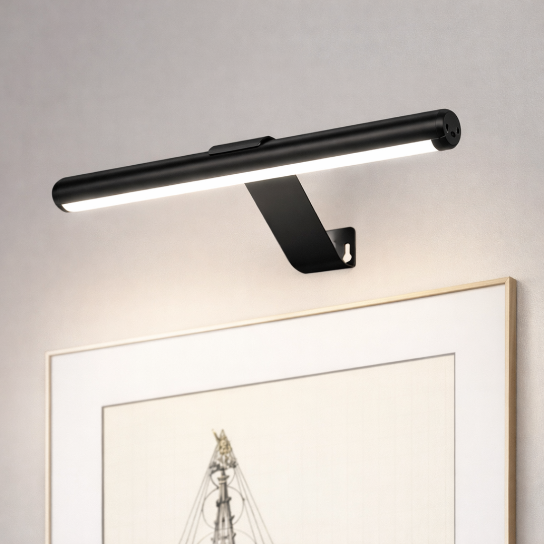 LED väggbelysning för tavla i svart