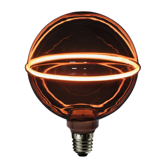 Närbild på Glow Line 1 Svart med linjelys genom glaset.