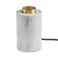Vit matt marmor bordslampa med mässingsdetalj och E27 sockel – exklusiv lampfot. Exklusiv lampfot i vit marmor med textilkabel – tidlös design för dekorativa LED-lampor.