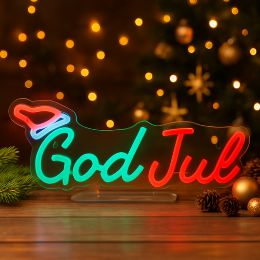 Lysande Julgran Guld Glas – elegant juldekoration för inomhusbruk. Julbelysning i munblåst glas med reflekterande ljuseffekt.