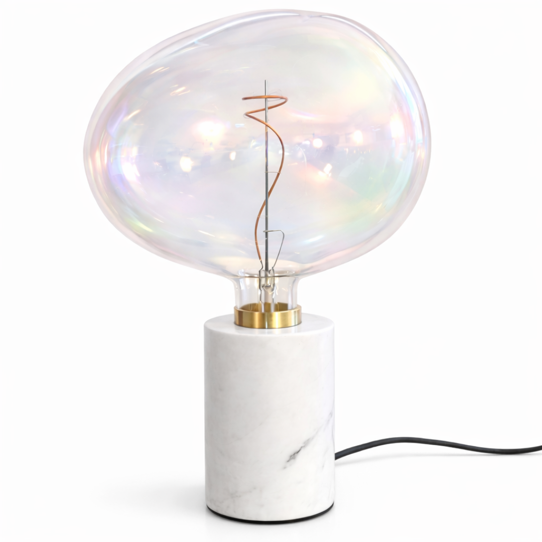 Vit Marmor Bordslampa - Bubblan