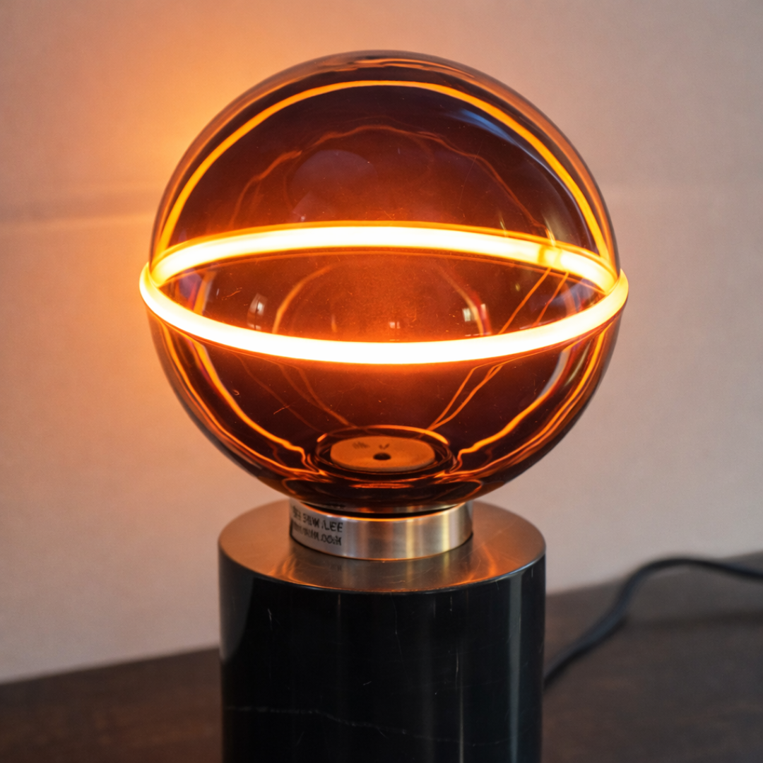 Exklusiv bordslampa i svart matt marmor. 