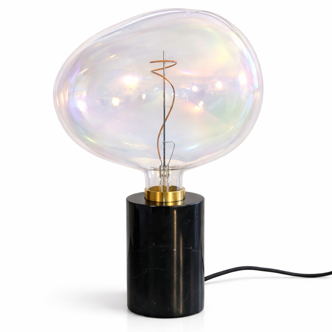 Svart Marmor Bordslampa - Bubblan