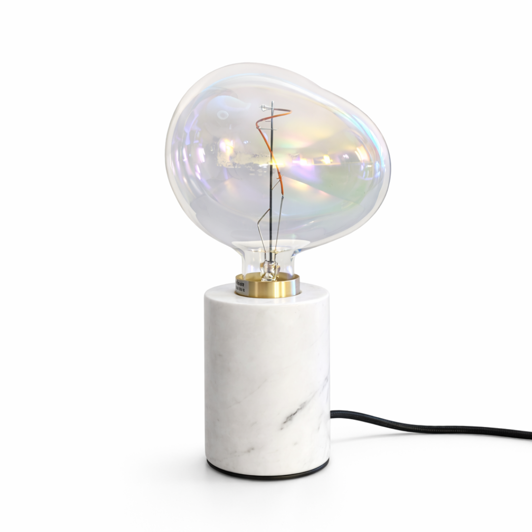 Vit Marmor Bordslampa - Bubblan